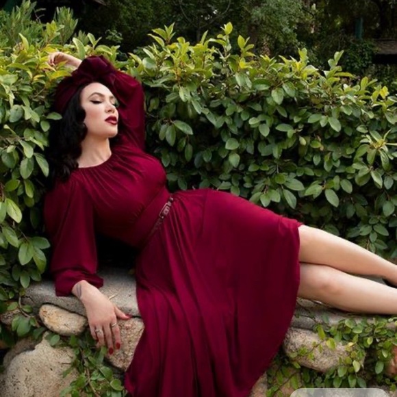 NWOT La Femme en Noir Salem Dress in Oxblood - XL - Picture 7 of 7